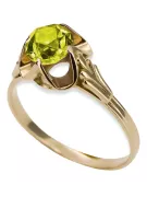 Peridot galben Aur galben 14K Inel Vintage vrc023y